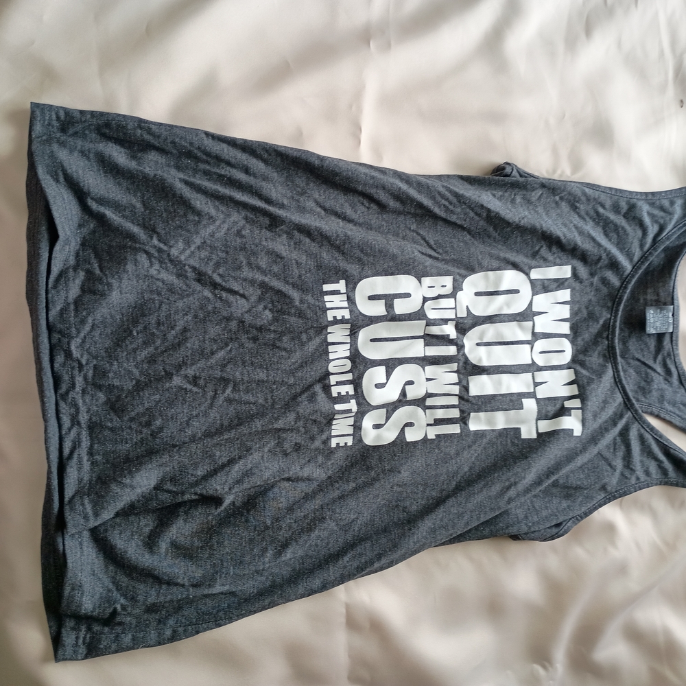 Gray Graphic Tank Top